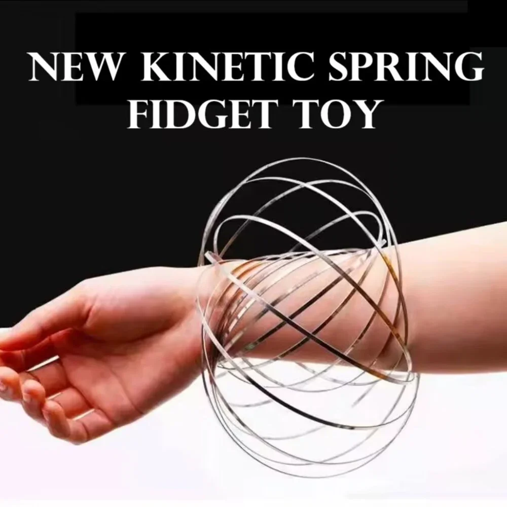 NEW Spinner Stainless Steel Flow Fidget Toy Flowing Arm Ring Toys Kinetic Spring